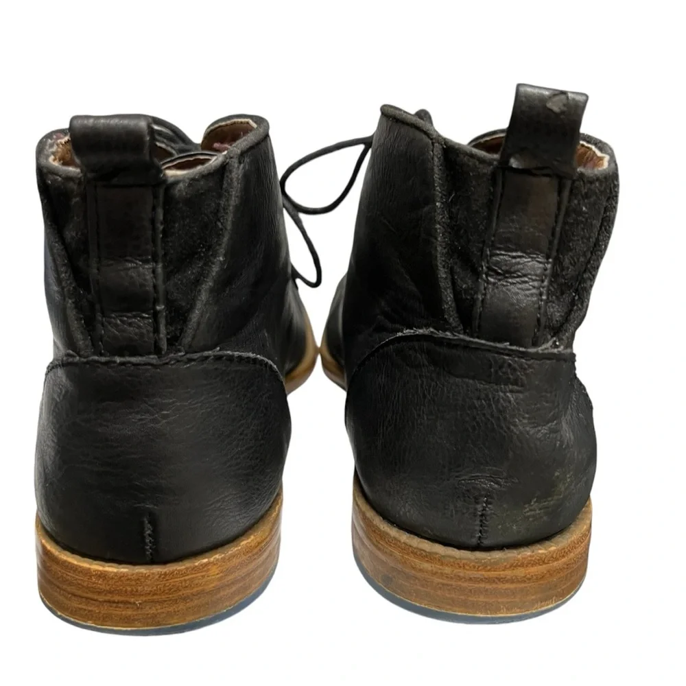 Topman Men’s Black Leather Lace Up Ankle Boots Size 41 - Picture 5 of 9